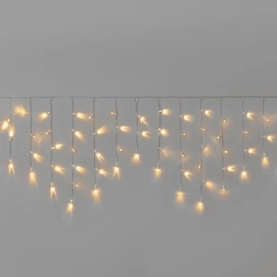 Гирлянда Бахрома INOXHUB 3х0.6м, 108 LED, 220В, IP65, прозрачный провод, ТЁПЛАЯ БЕЛАЯ
