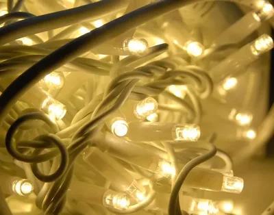 Светодиодная гирлянда 100 LED, 4.8 Ватт, IP65, для улицы, провод белый, Свечение: мерцание, RL-S10CF-24V-CW/WW