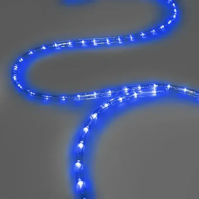 Дюралайт INOXHUB двухжильный 13 мм, круглый, бухта 100м, шаг резки 50см, 36 светодиодов на метр, фиксинг, 24В, IP65, СИНИЙ