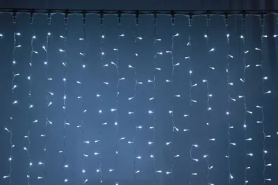 Светодиодный занавес LED- PL-9020-240V-2*9M-W/С-F(CW) (белые светодиоды/прозрачный пр) FLASH белый холодный, 02755