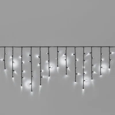 Гирлянда Бахрома INOXHUB 3х0.6м, мерцающая, 108 LED, 220В, IP65, чёрная резина 3.3мм, БЕЛАЯ