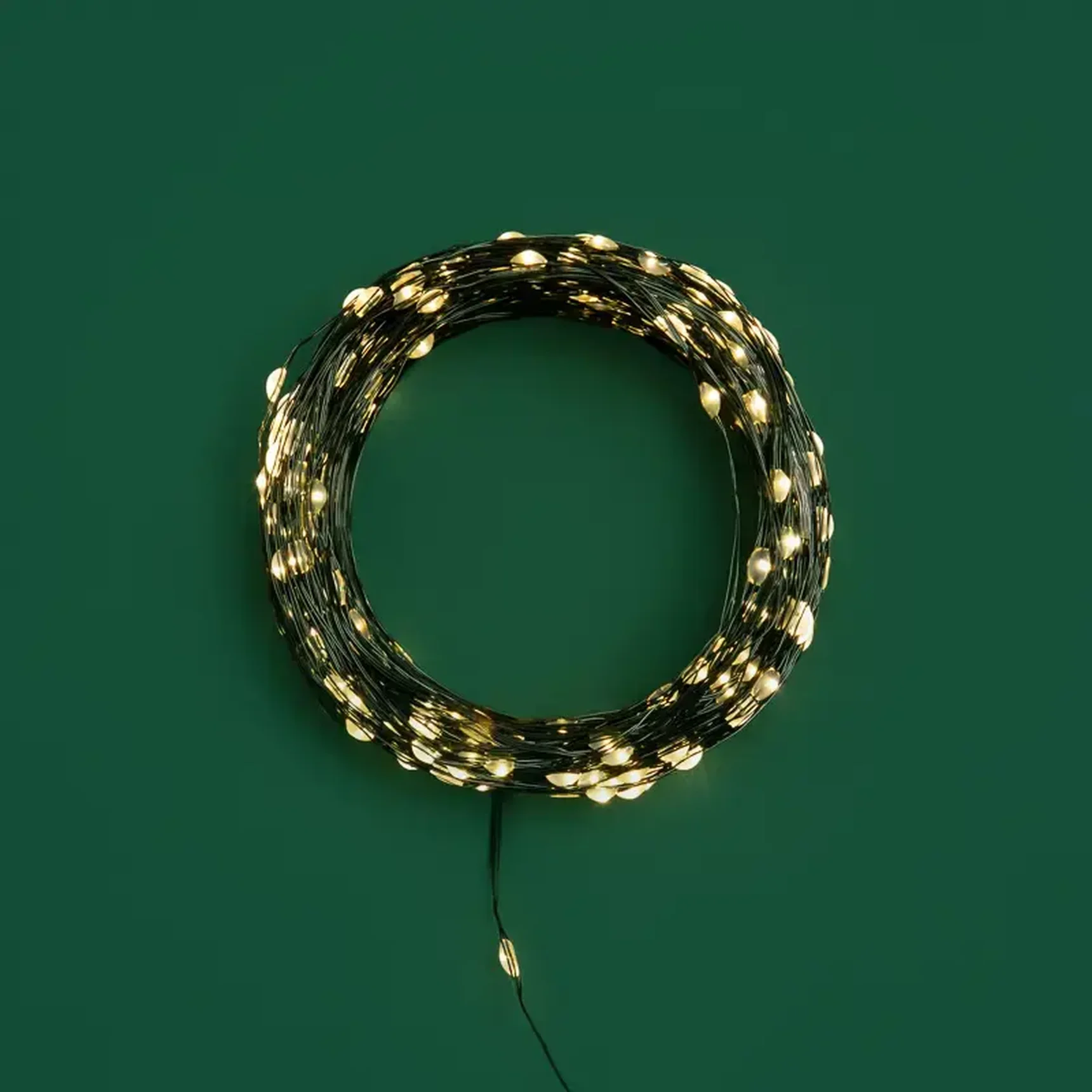 Гирлянда светодиодная Роса с контроллером 50м, 500LED, ТЕПЛЫЙ БЕЛЫЙ, IP20, 230В, зеленый провод NEON-NIGHT