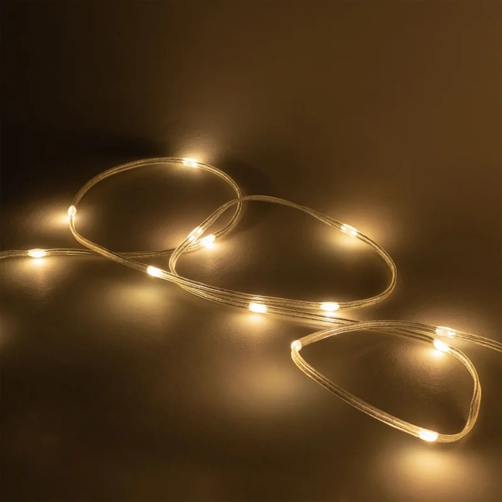 Гирлянда Роса Про 20м Тепло-Белая 24В, 200 LED, Провод Прозрачный ПВХ, IP65