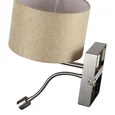 8250/2W MODERNI LN26 527 никель/бежевый, металл/текстиль бра Е14 40W+ LED 3W 4000K 220V NIKKI