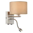 8250/2W MODERNI LN26 527 никель/бежевый, металл/текстиль бра Е14 40W+ LED 3W 4000K 220V NIKKI