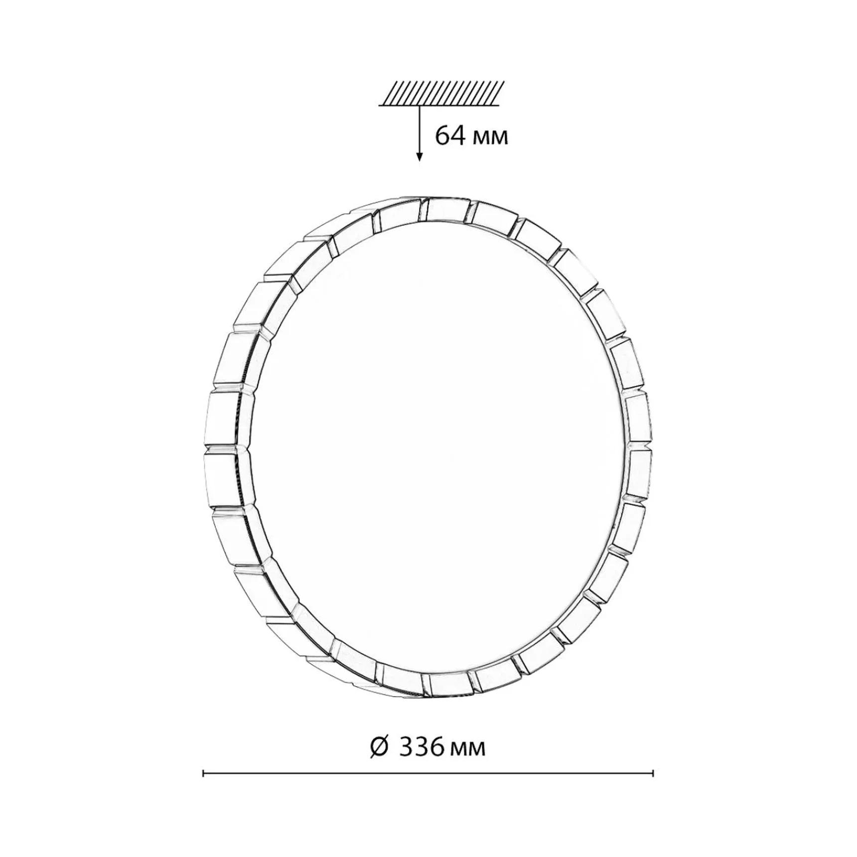 7649/CLN PALE SN 142 Светильник пластик/белый/черный LED 36Вт 4000К D336 IP43 ATABI BLACK