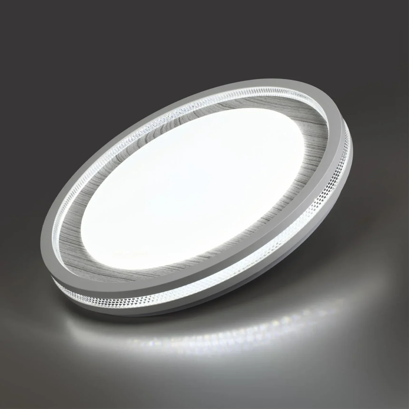 7681/ELN COLOR SN 164 Светильник пластик/сер под дер LED 76Вт 3000/4000/6000K D480 IP43 CCT MAVI WOOD