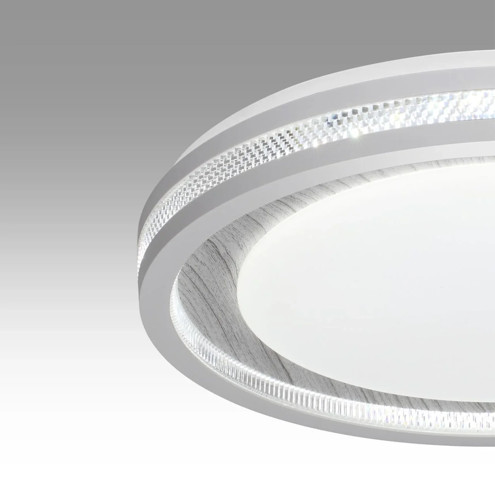 7681/ELN COLOR SN 164 Светильник пластик/сер под дер LED 76Вт 3000/4000/6000K D480 IP43 CCT MAVI WOOD