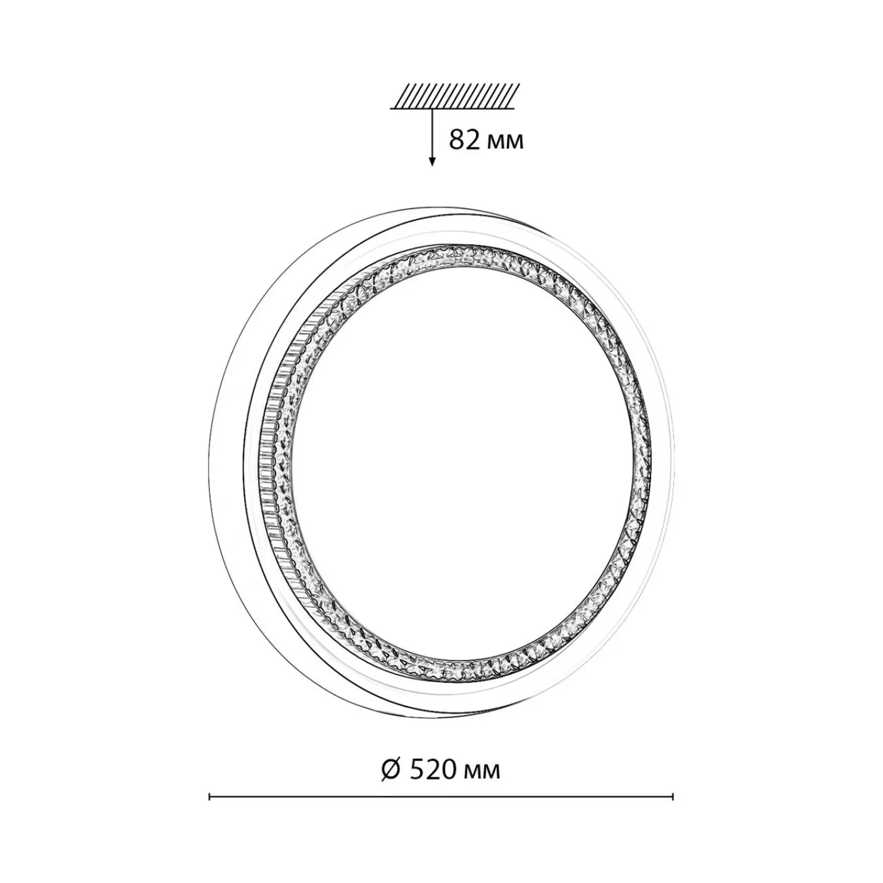 7644/ELN PALE SN 186 Светильник пластик/белый/серый LED 76Вт 3000/4000/6000К D520 IP43 CCT RAHIG