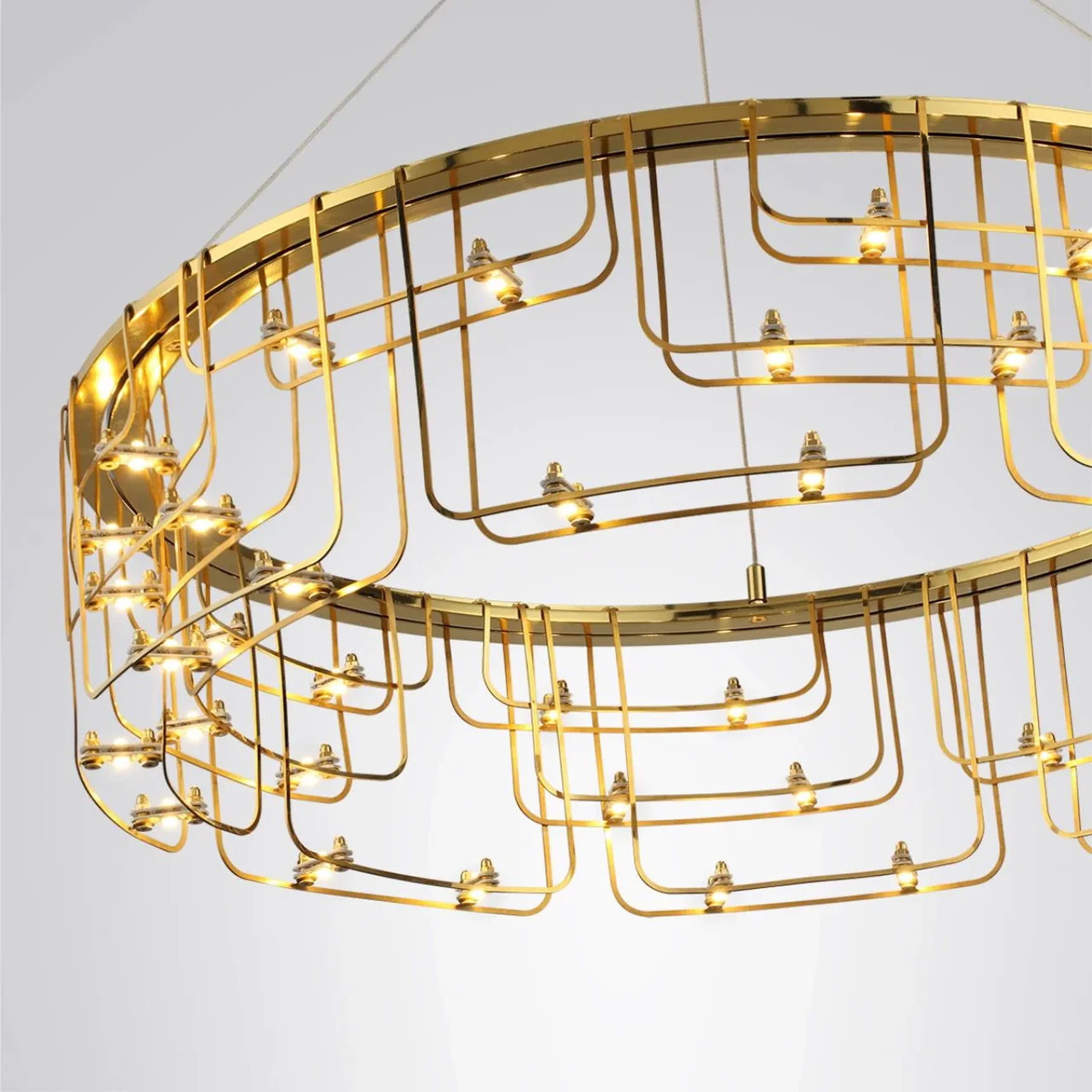7060/44L HIGHTECH ODL26 287 Подвесной светильник нерж/сталь золото IP20 LED 44W 3960Лм 3000K 220V ZAHA