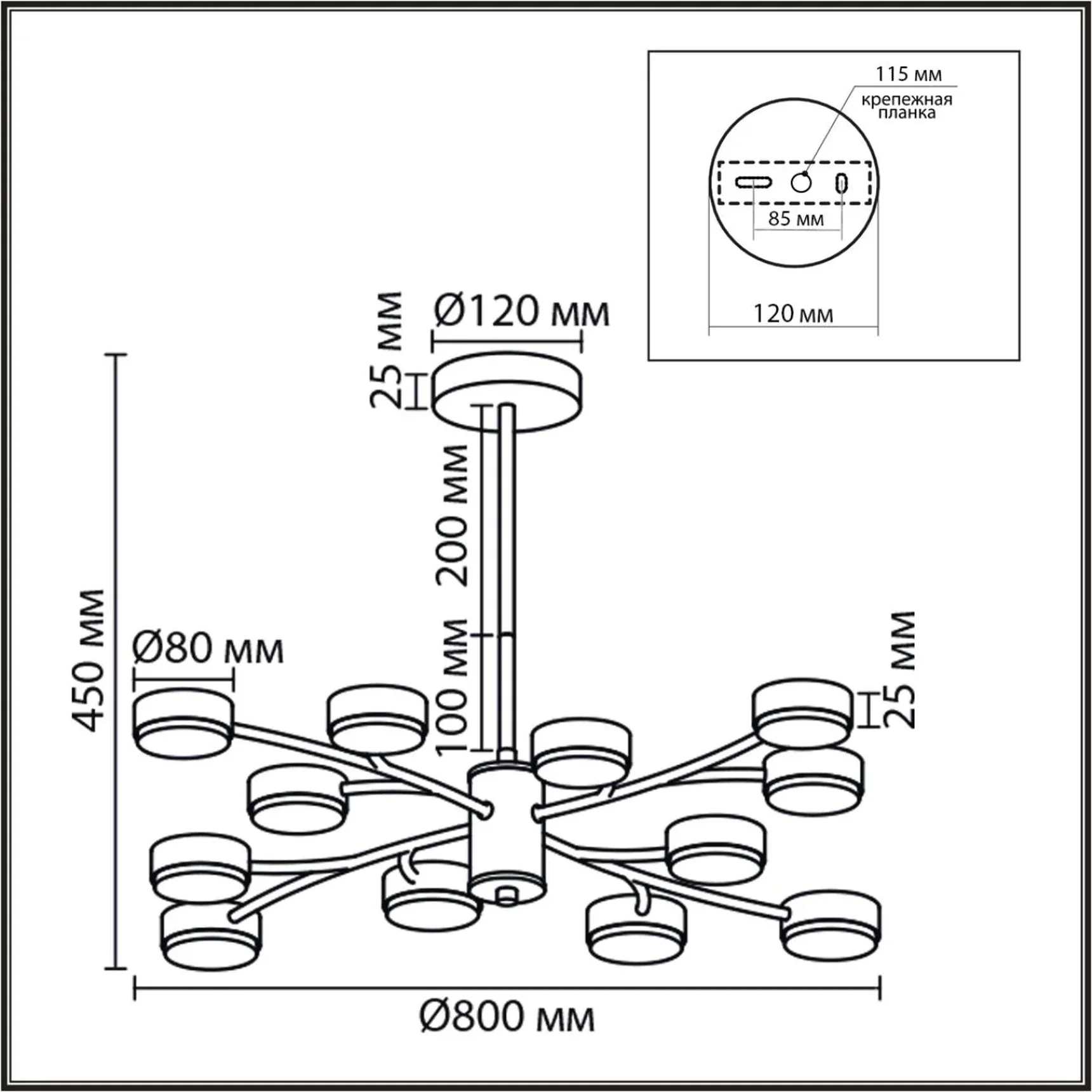 8265/12 COMFI LN26 233 металл, белый Люстра GX53 LED 12*7W 220V TORINA