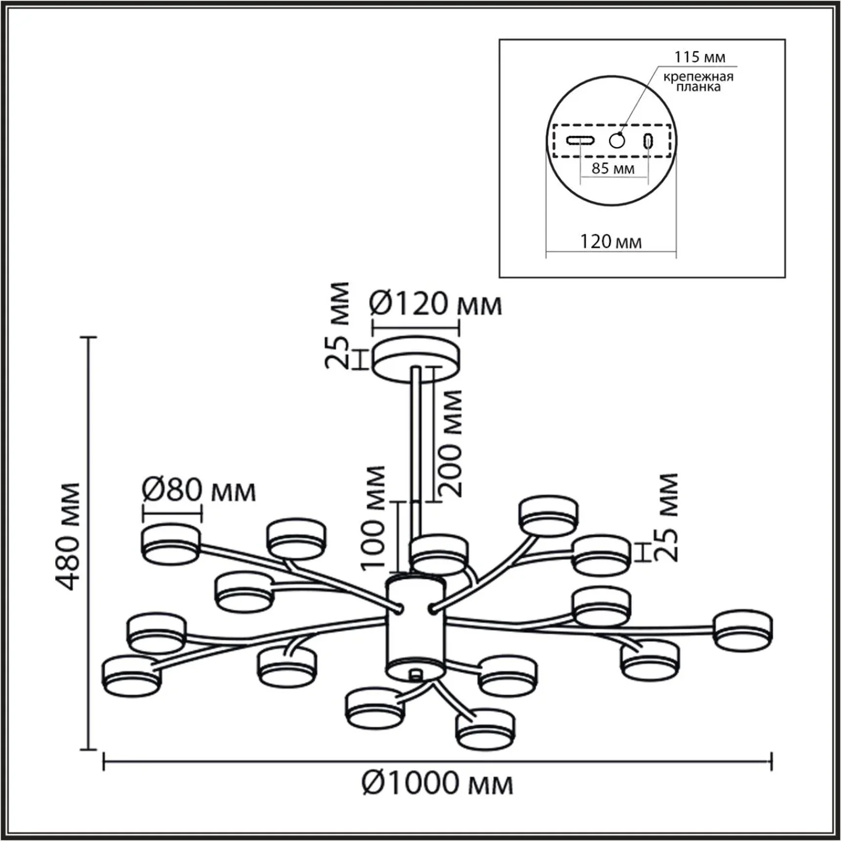 8265/15 COMFI LN26 233 металл/металл белый/белый Люстра GX53 LED 15*7W 220V TORINA