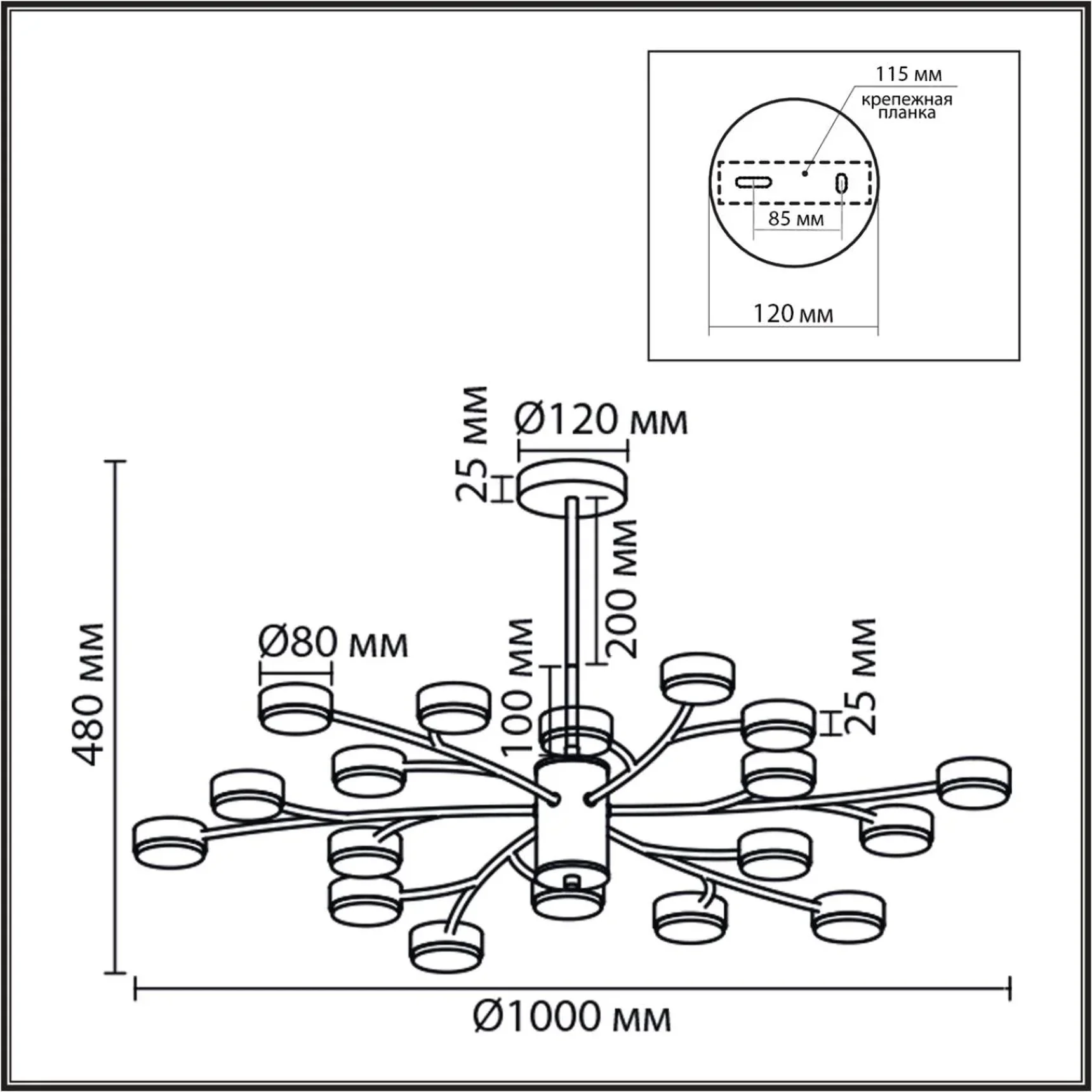 8265/18 COMFI LN26 233 металл, белый Люстра GX53 LED 18*7W 220V TORINA