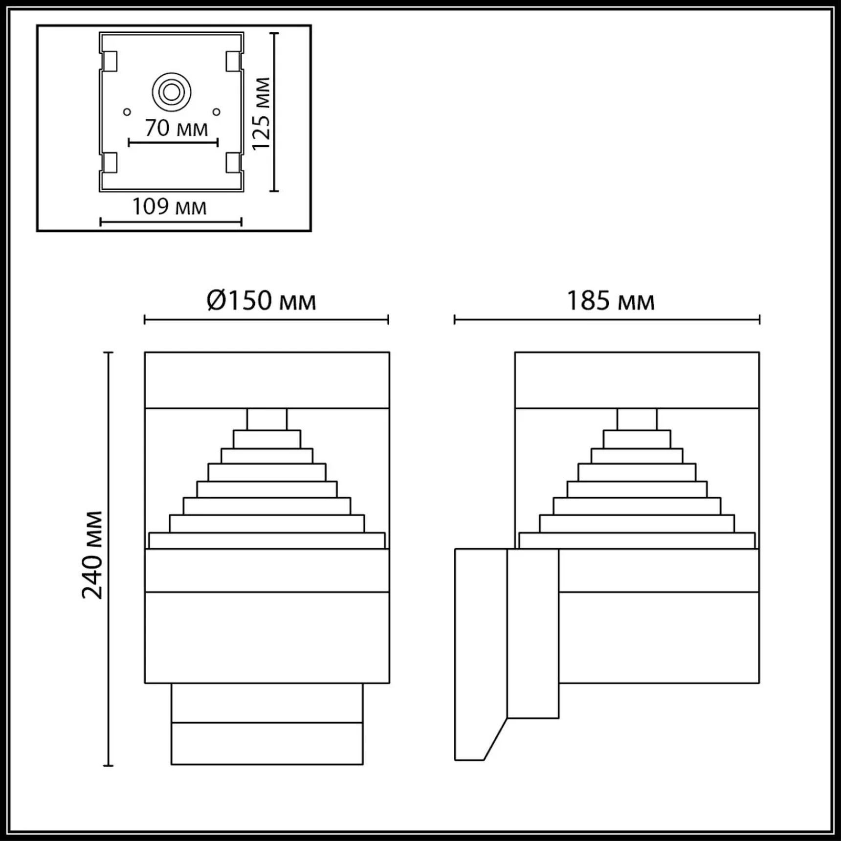 7140/20WL NATURE ODL25 669 Настенный светильник черный/металл IP54 LED 20W 652Лм 245° 3000K 85-265V HULK