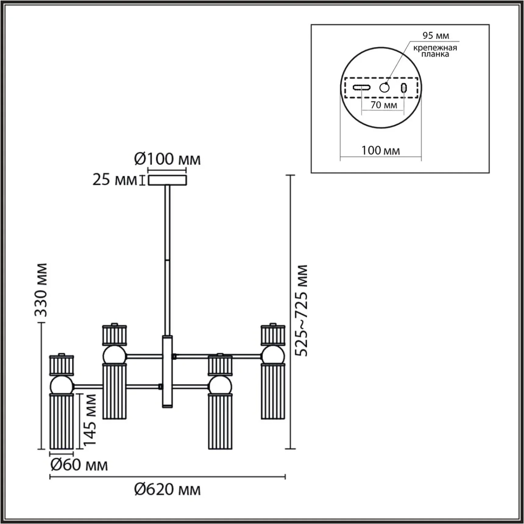 8276/6 MODERNI LN26 162 латунь/прозрачный, металл/стекло Люстра Е14 6*40W 220V DENVER