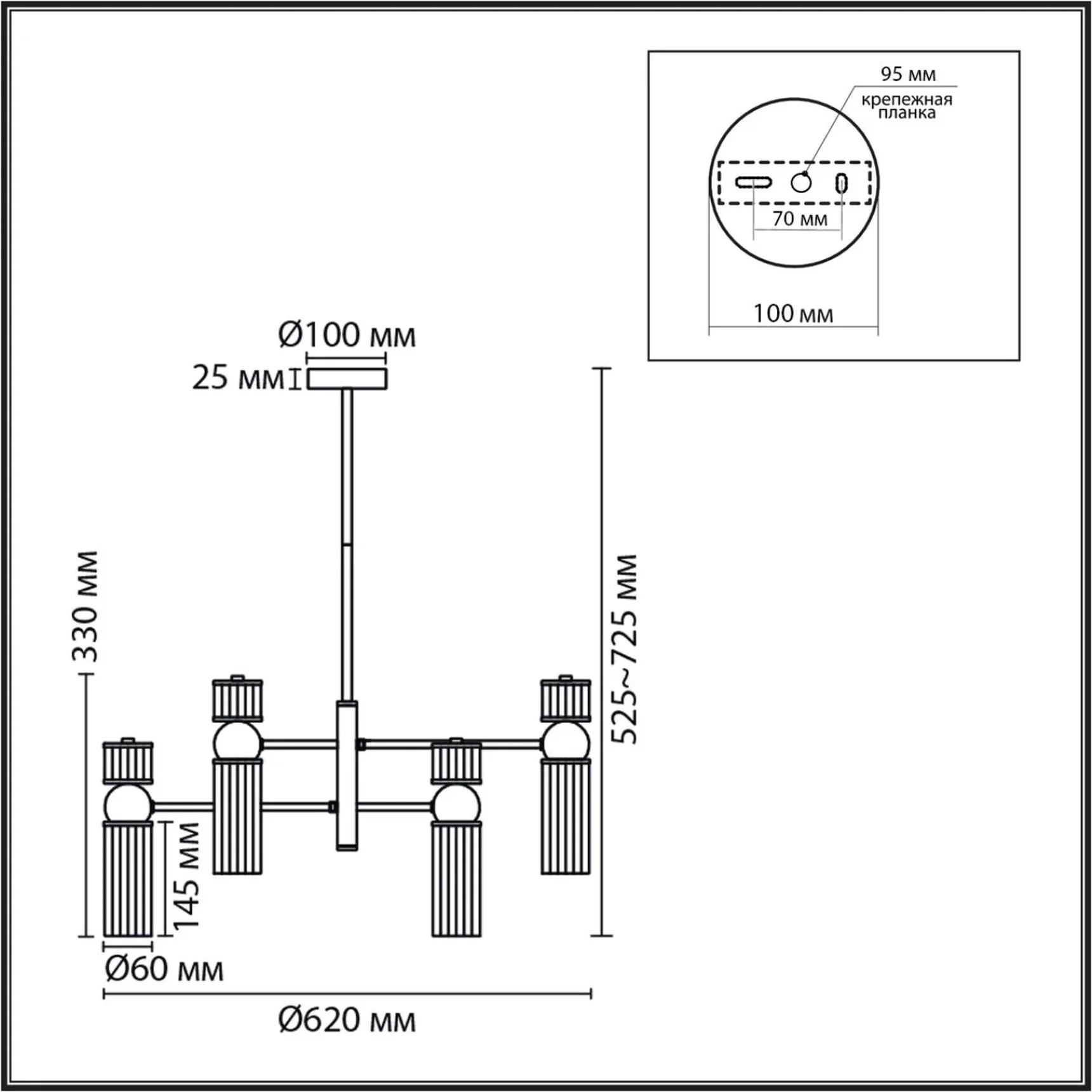 8277/6 MODERNI LN26 164 сатин никель/прозрачный, металл/стекло Люстра Е14 6*40W 220V DENVER