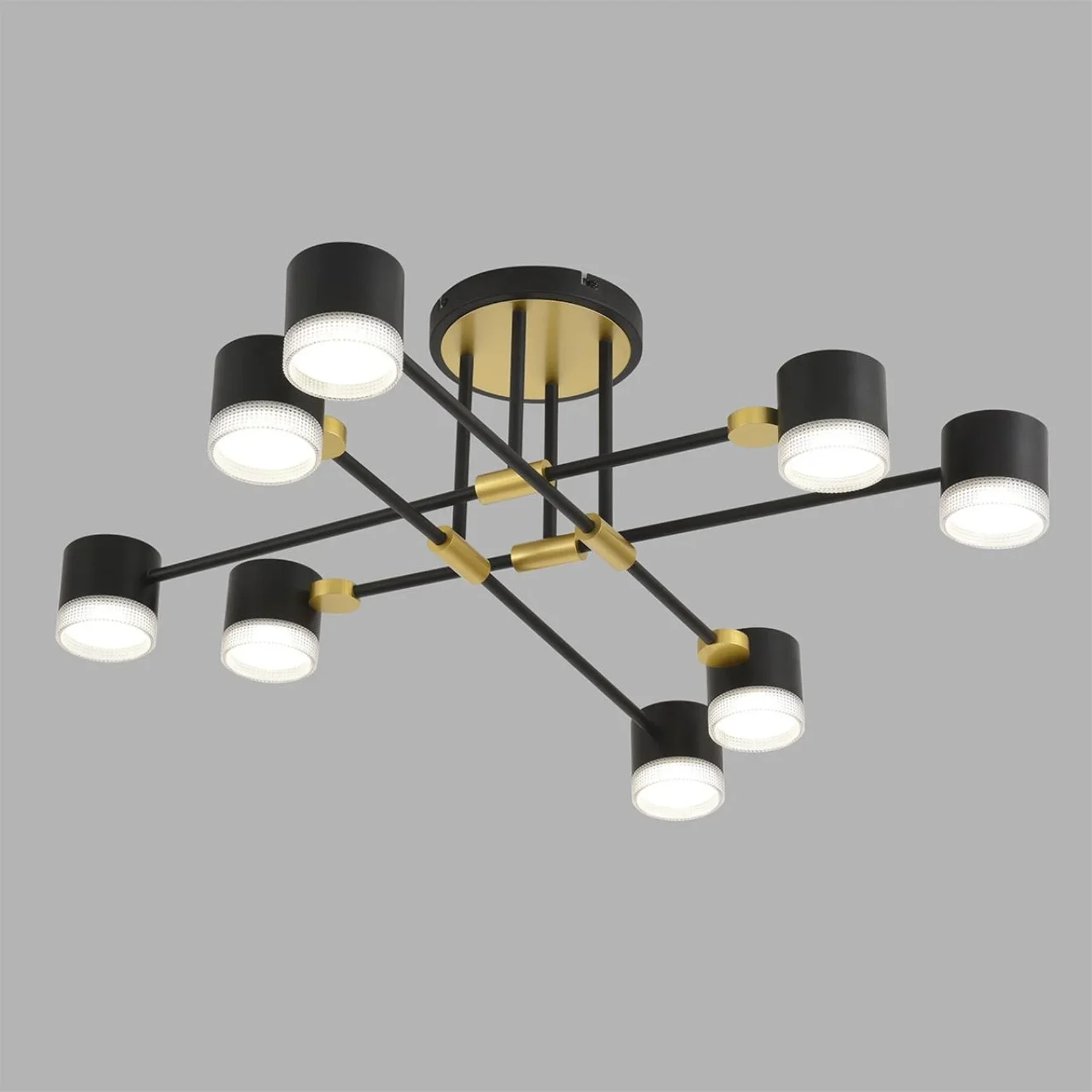 8307/8C COMFI LN26 237 золотой/черный, металл Светильник потолочный GX53 LED 8*7W 220V LENIANA