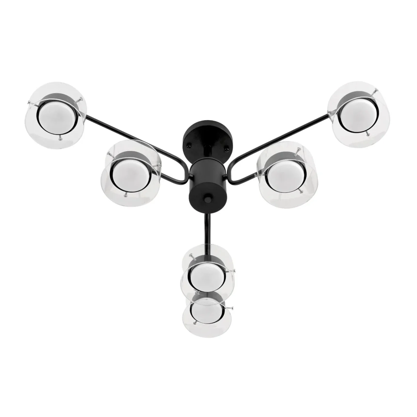 8349/6C COMFI LN26 232 черный/прозрачный, металл/стекло Светильник потолочный LED GX53 6*7W 220V NATALINA