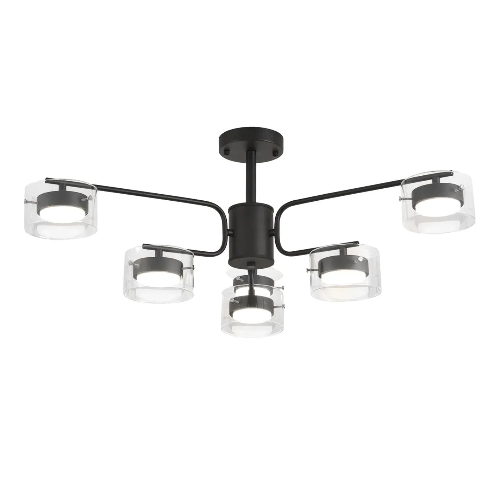 8349/6C COMFI LN26 232 черный/прозрачный, металл/стекло Светильник потолочный LED GX53 6*7W 220V NATALINA