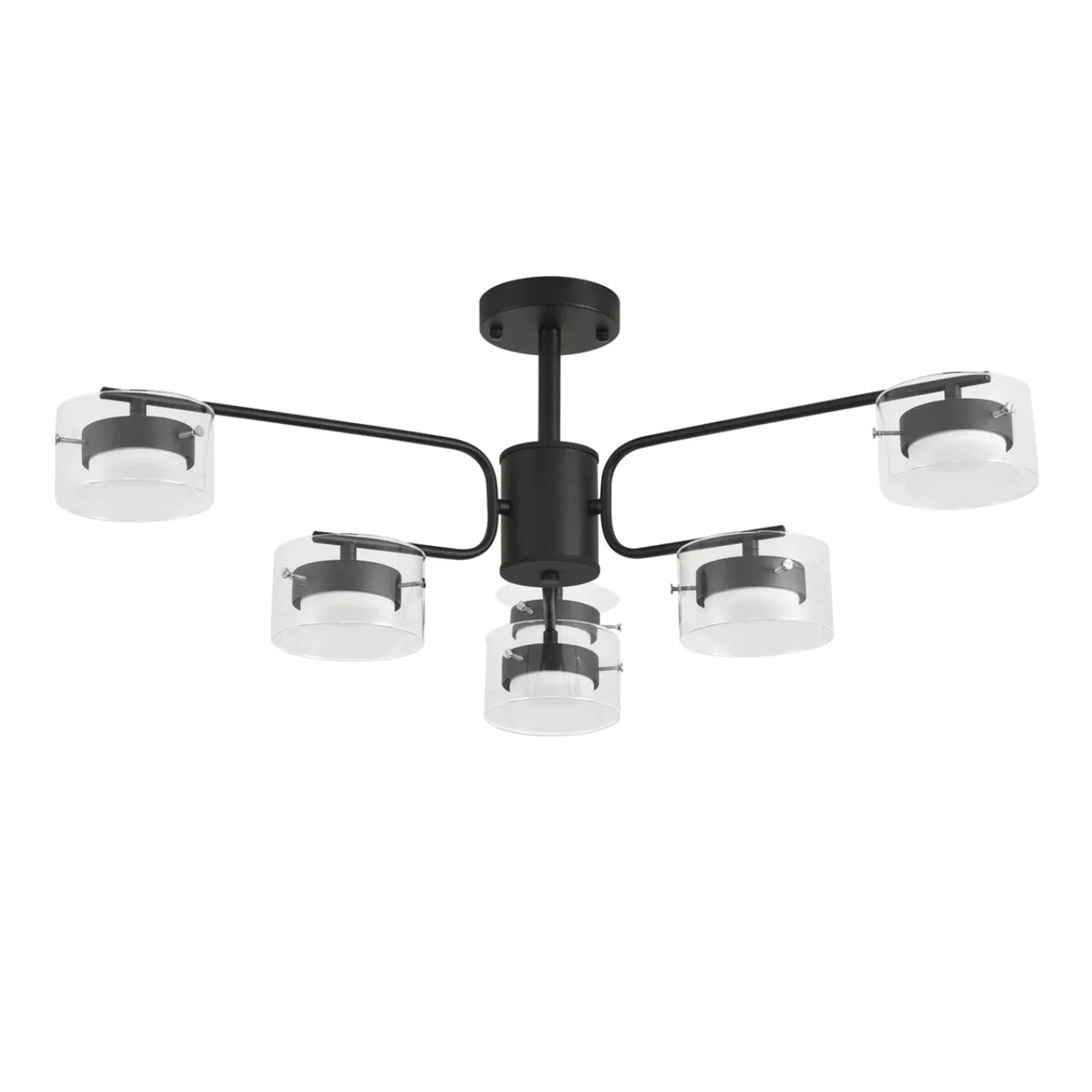 8349/6C COMFI LN26 232 черный/прозрачный, металл/стекло Светильник потолочный LED GX53 6*7W 220V NATALINA