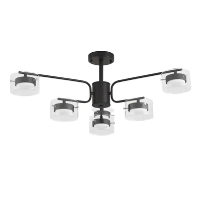 8349/6C COMFI LN26 232 черный/прозрачный, металл/стекло Светильник потолочный LED GX53 6*7W 220V NATALINA