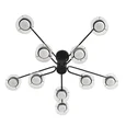 8349/10C COMFI LN26 232 черный/прозрачный, металл/стекло Светильник потолочный LED GX53 10*7W 220V NATALINA