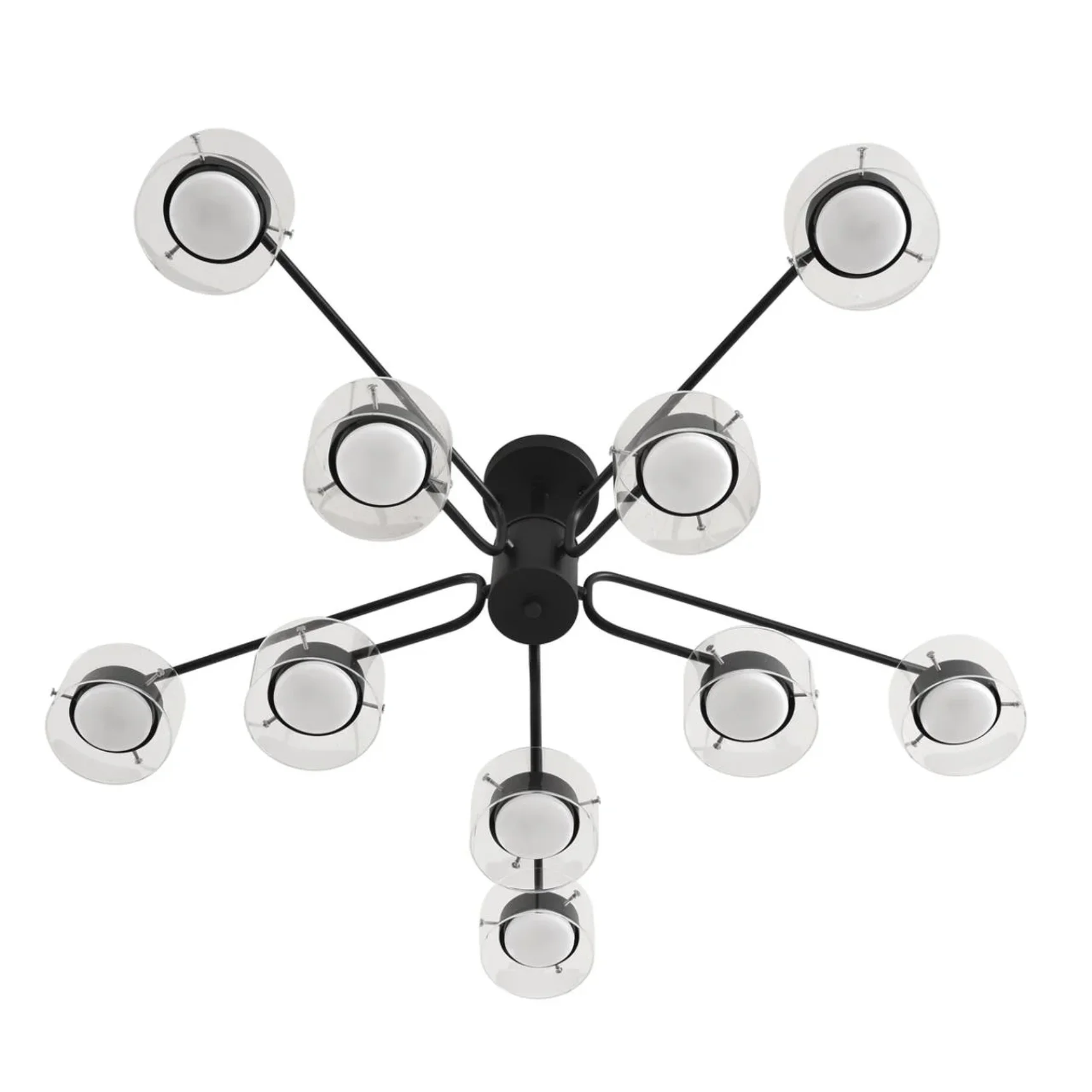 8349/10C COMFI LN26 232 черный/прозрачный, металл/стекло Светильник потолочный LED GX53 10*7W 220V NATALINA
