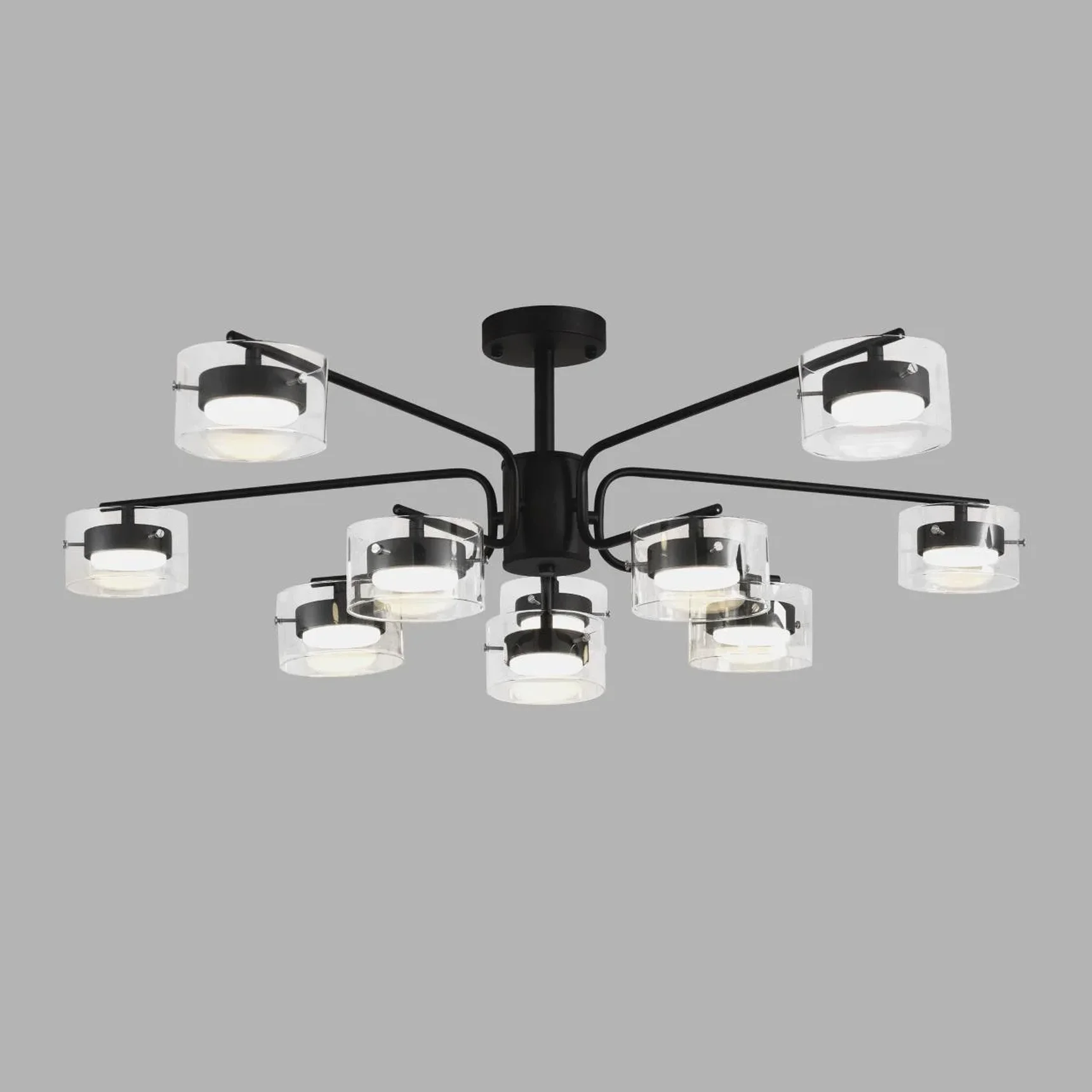 8349/10C COMFI LN26 232 черный/прозрачный, металл/стекло Светильник потолочный LED GX53 10*7W 220V NATALINA