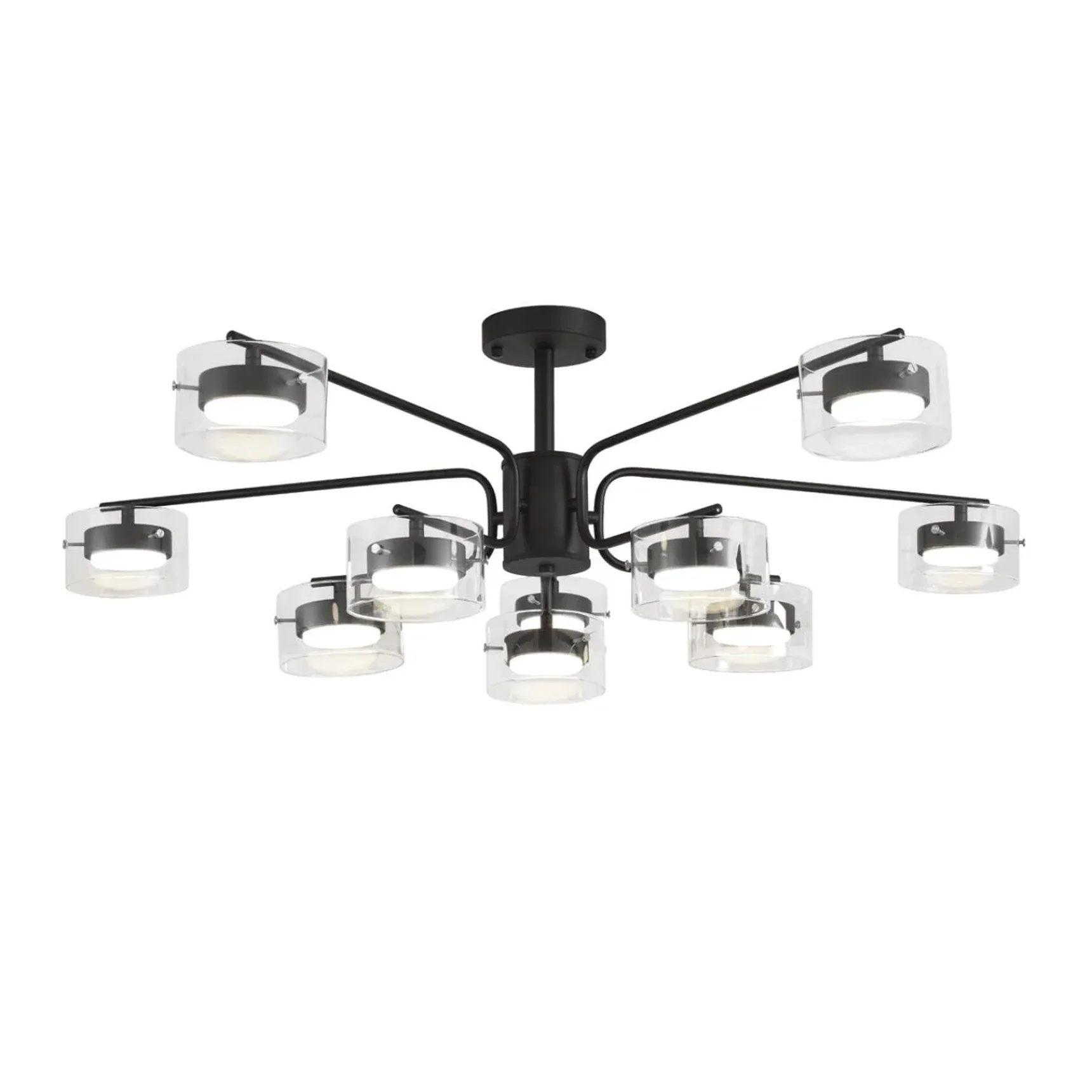 8349/10C COMFI LN26 232 черный/прозрачный, металл/стекло Светильник потолочный LED GX53 10*7W 220V NATALINA