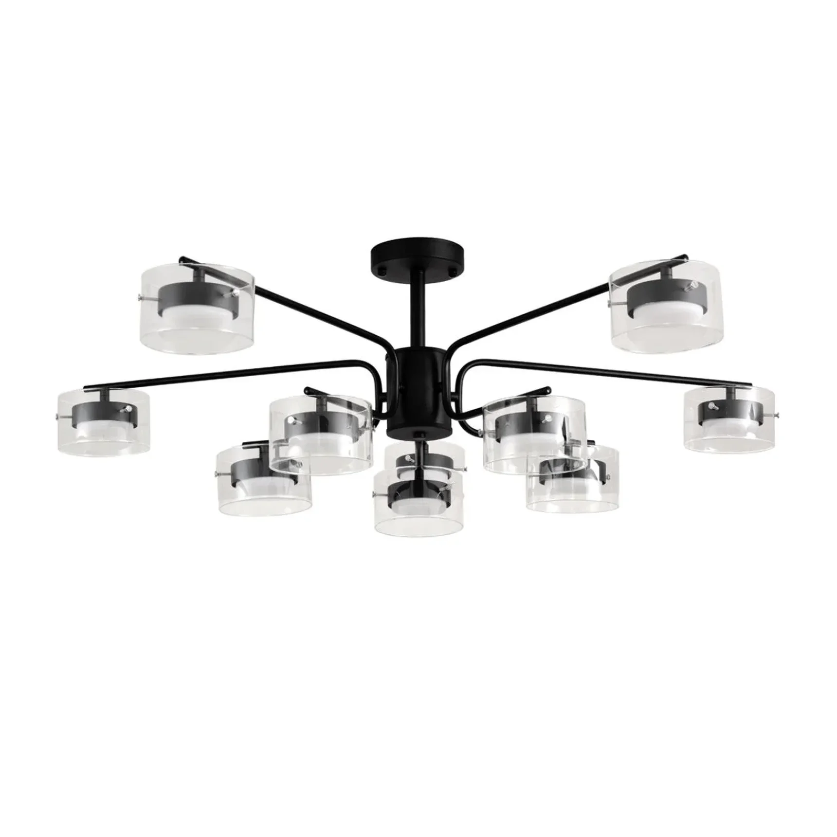 8349/10C COMFI LN26 232 черный/прозрачный, металл/стекло Светильник потолочный LED GX53 10*7W 220V NATALINA