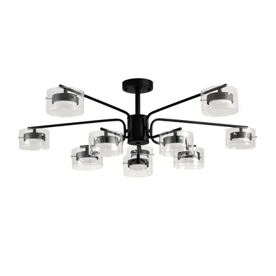 8349/10C COMFI LN26 232 черный/прозрачный, металл/стекло Светильник потолочный LED GX53 10*7W 220V NATALINA