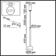 7151/10L HIGHTECH ODL26 347 Подвесной светильник хром/ прозрачное стекло/металл IP20 LED 10W 3000K 220V LASLO