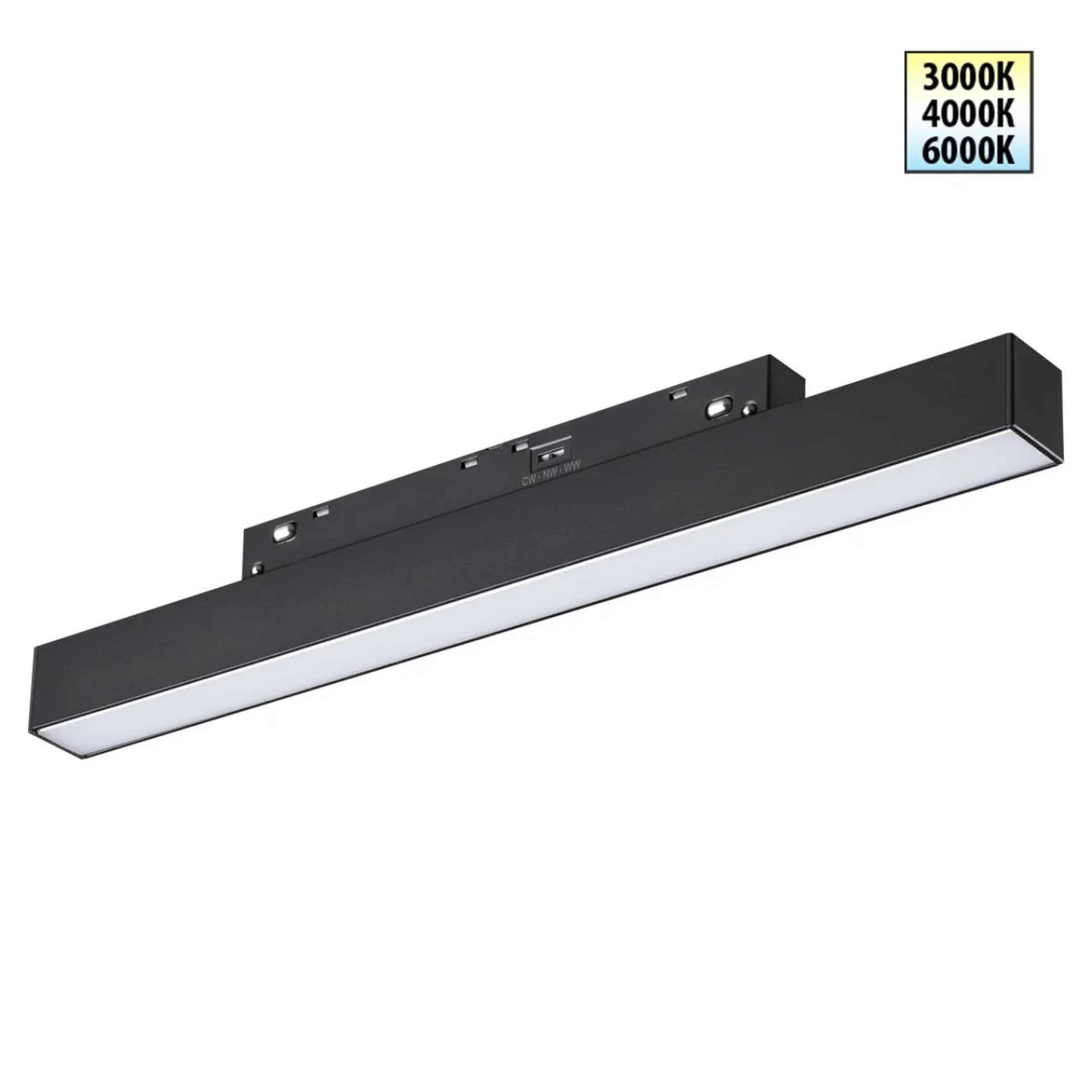 359617 SHINO NT25 158 черный Трековый светильник для низков. шинопровода с переключ. цв. темпер. IP20 LED 3000К\4000К\6000К 10W 48V FLUM