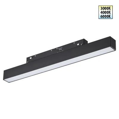 359617 SHINO NT25 158 черный Трековый светильник для низков. шинопровода с переключ. цв. темпер. IP20 LED 3000К\4000К\6000К 10W 48V FLUM