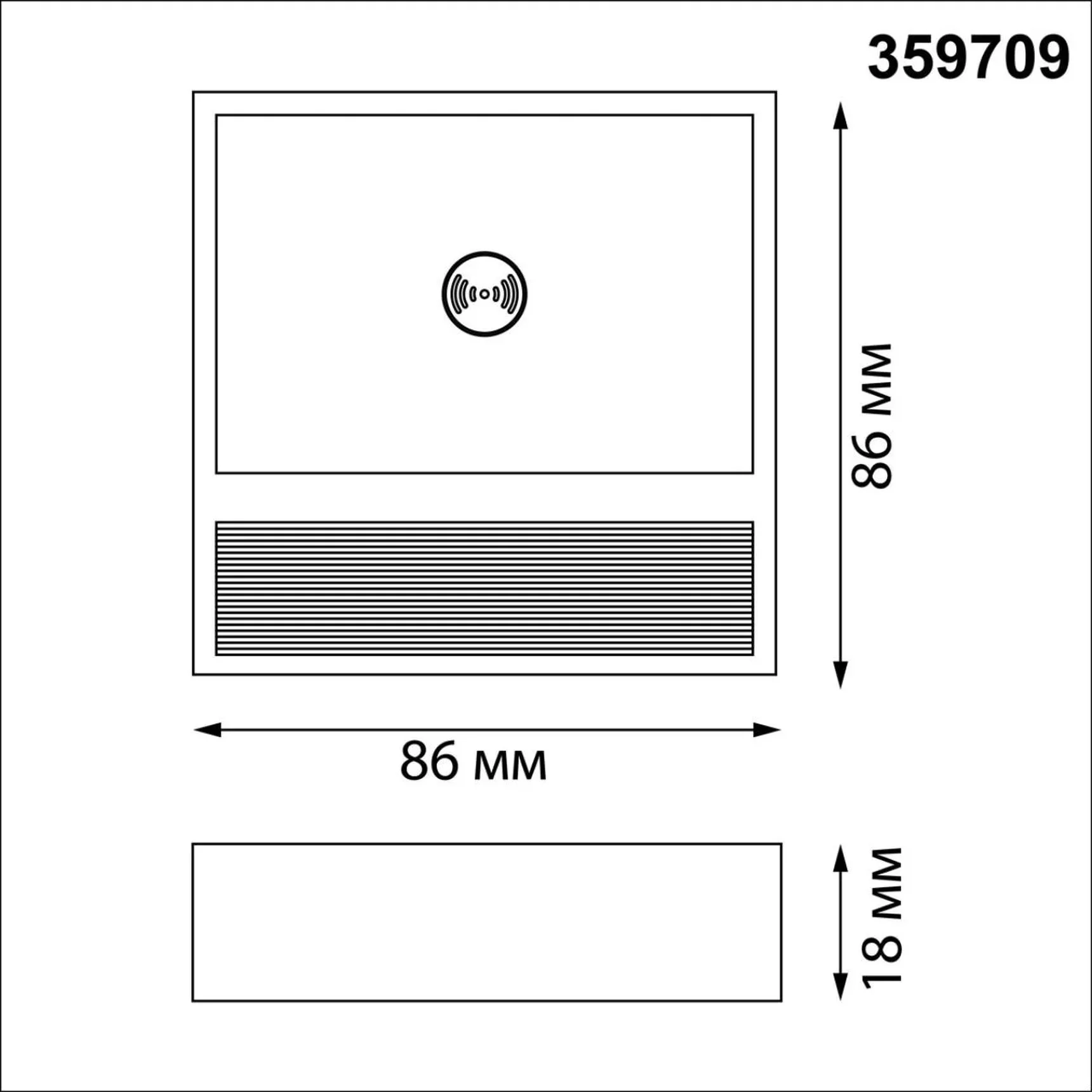 359709 OVER NT25 434 белый Светильник накладной сенсорный для лестниц IP20 LED 0.4W 3000К 1000mAh Li-ion, 5V VESPERA