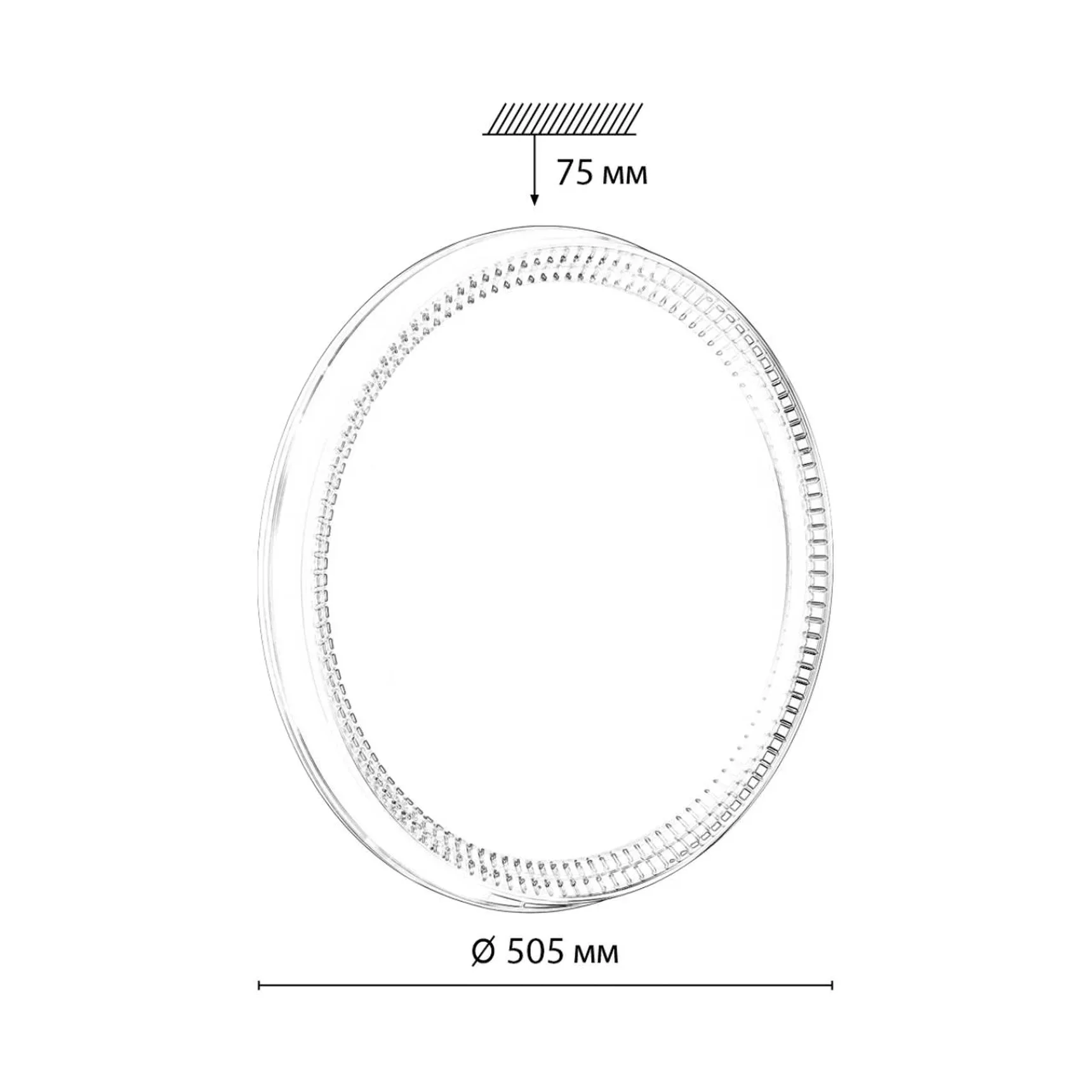 7643/ELN COLOR SN 146 Светильник пластик/белый/прозрачный LED 76Вт 3000/4000/6000К D505 IP43 CCT DEPAX