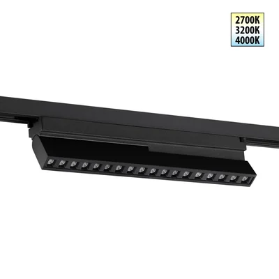 359737 PORT NT25 240 черный Светильник однофазный двухжильный трековый с переключ. цв. температуры IP20 LED 18W 180-265V 2700К/3200К/4000К EOS