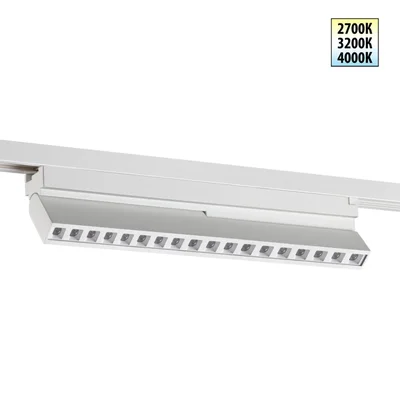 359740 PORT NT25 240 белый Светильник однофазный двухжильный трековый с переключ. цв. температуры IP20 LED 18W 180-265V 2700К/3200К/4000К EOS
