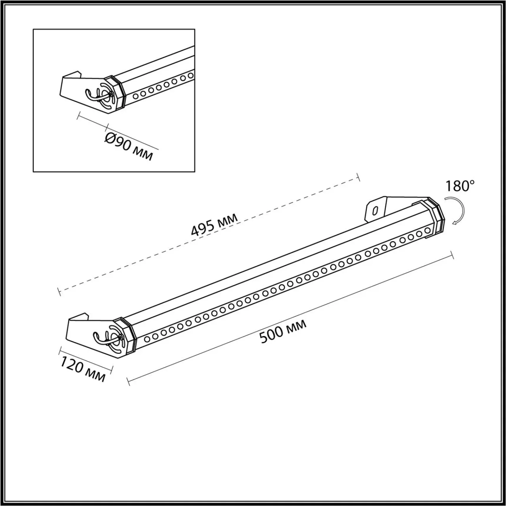 7040/14WL NATURE ODL25 679 черный/металл Фасадный поворотный на 180° светильник IP65 LED 14W 3000K 24° 759Лм AC220-240V GRAZE