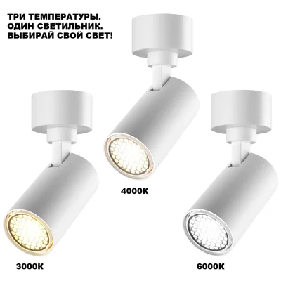 359926 OVER NT26 000 белый Светильник накладной с перекл. цв. температуры IP20 LED 15W 220-240V 3000К/4000К/6000К SELENE