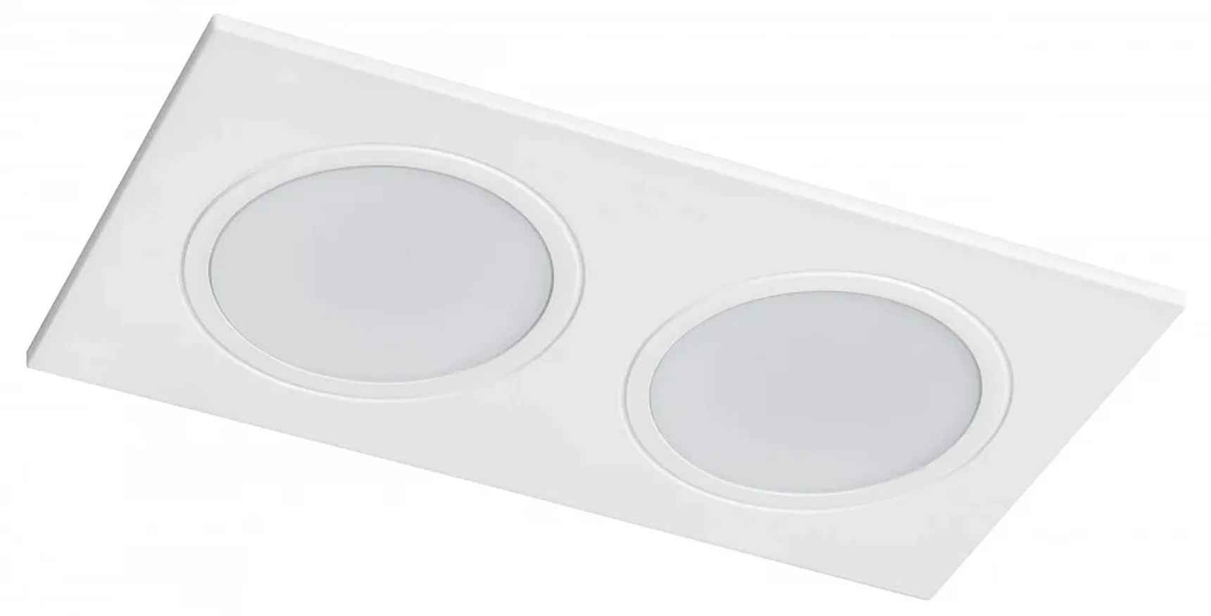 012826 Рамка (светильник) PVC д/LED-модулей 941хх и LED-ламп D50мм PIANO 2x QUAD БЕЛЫЙ IP65