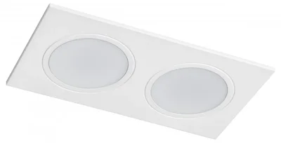 012826 Рамка (светильник) PVC д/LED-модулей 941хх и LED-ламп D50мм PIANO 2x QUAD БЕЛЫЙ IP65