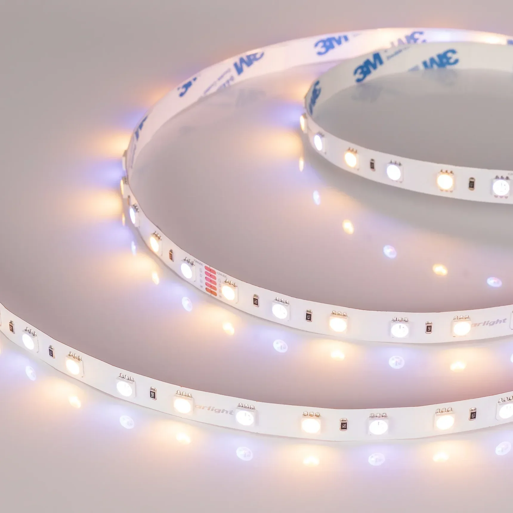Светодиодная лента RT-B60-10mm 24V RGBW-Warm (14.4 W/m, IP20, 5m) (Arlight, Открытый) 018327(3)