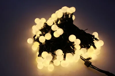 LED-PLR-100-15M-25MM-240V-WW/BL-W/O белая Т./черный провод, соединяемая (без шнура) шарик D25