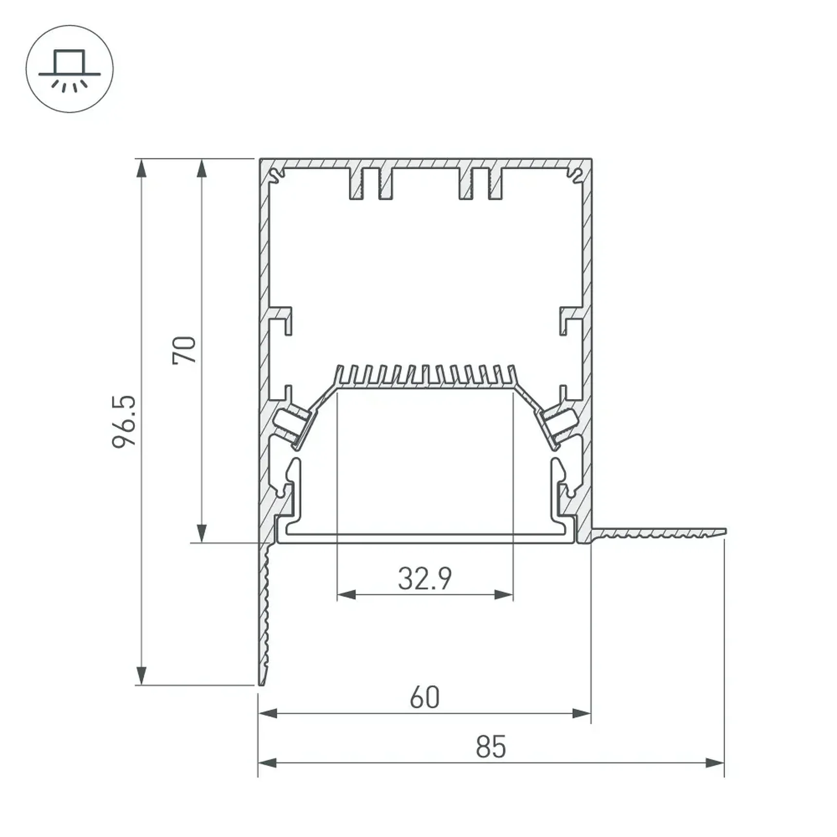 Профиль SL-LINIA55-FANTOM-EDGE-2000 ANOD (Arlight, Алюминий) 027162 027162 | Выводится из поставок
