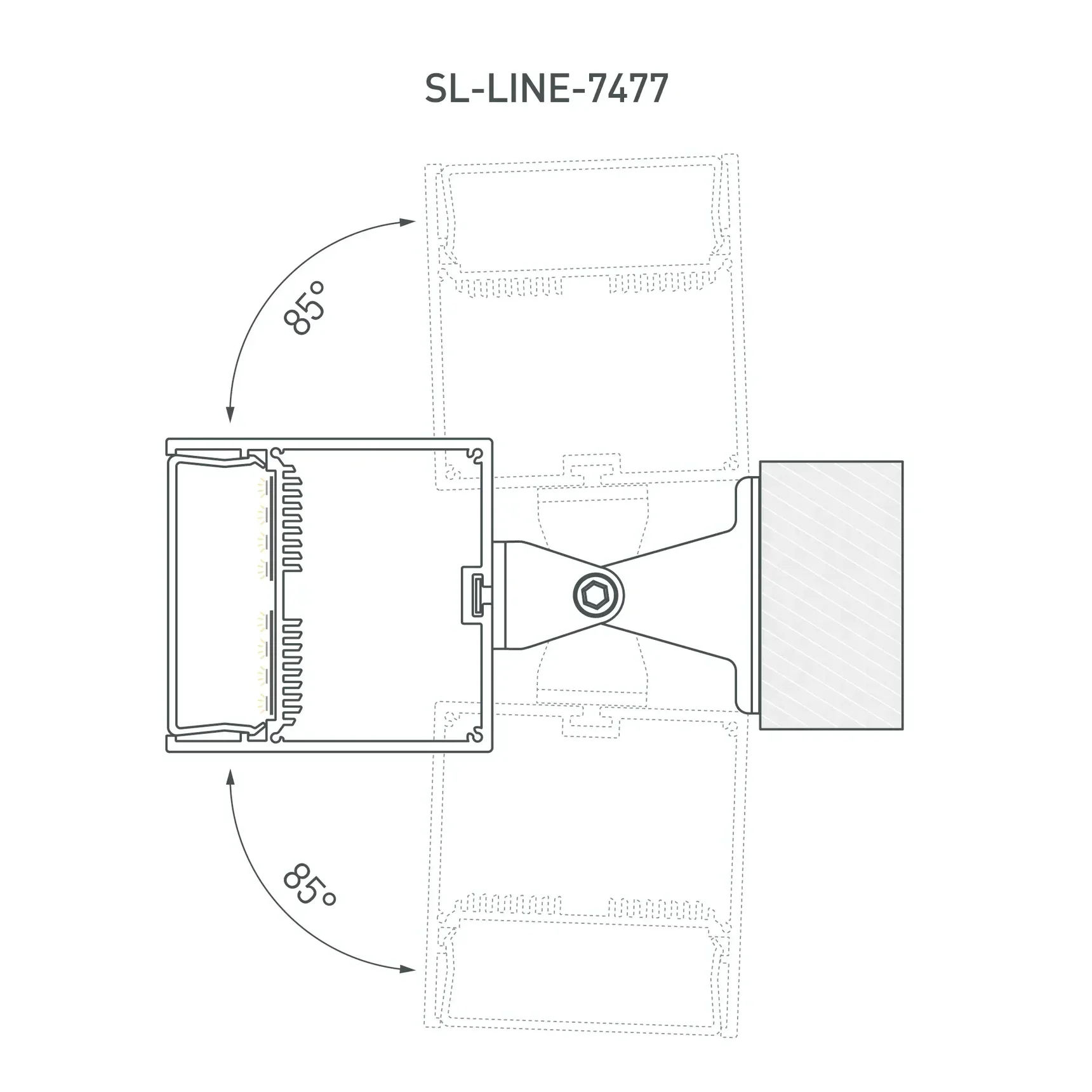 Профиль с экраном SL-LINE-7477-2500 BLACK+OPAL (Arlight, Алюминий) 027991 027991