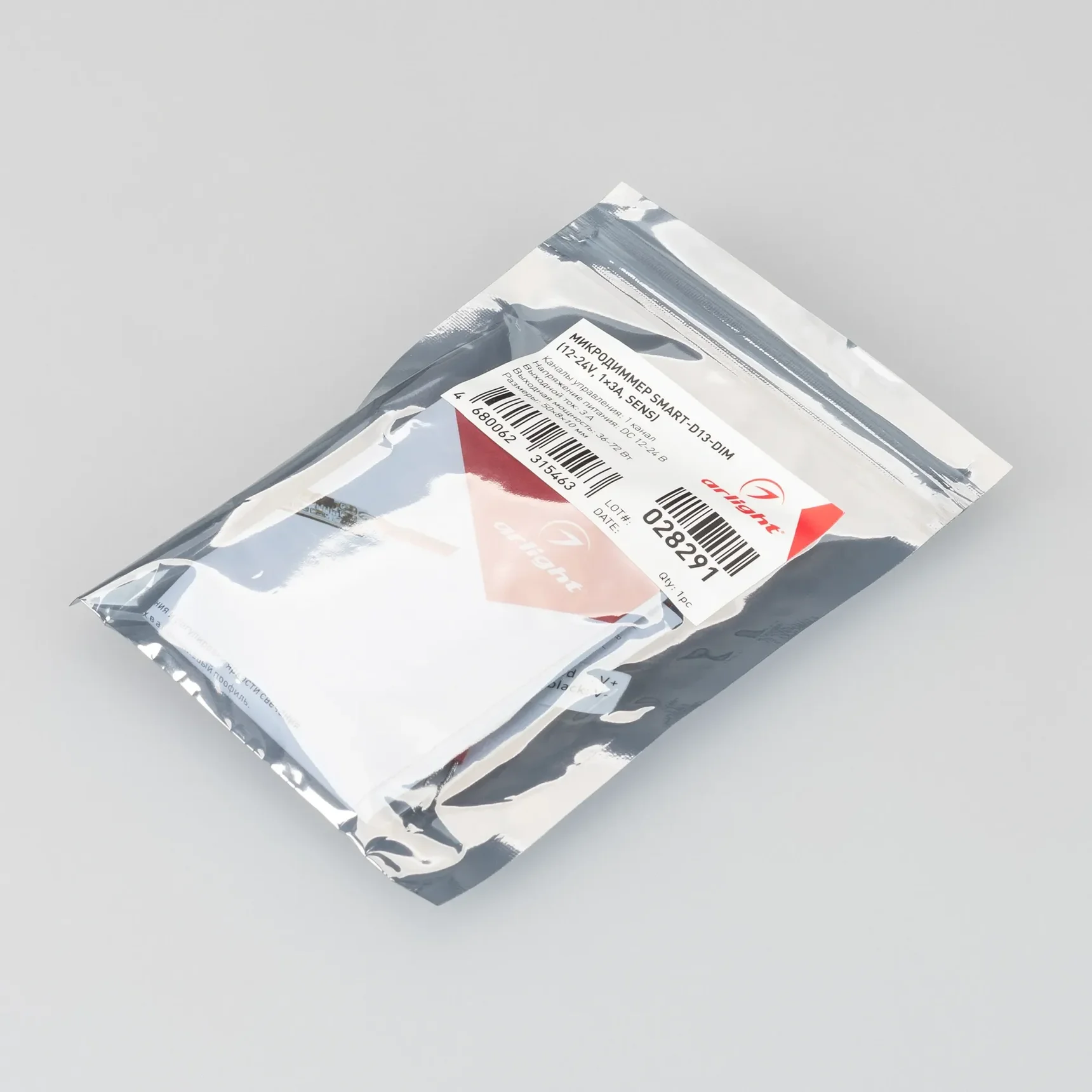 Микродиммер SMART-D13-DIM (12-24V, 1x3A, Sens) (Arlight, IP20 Пластик, 5 лет) 028291 028291