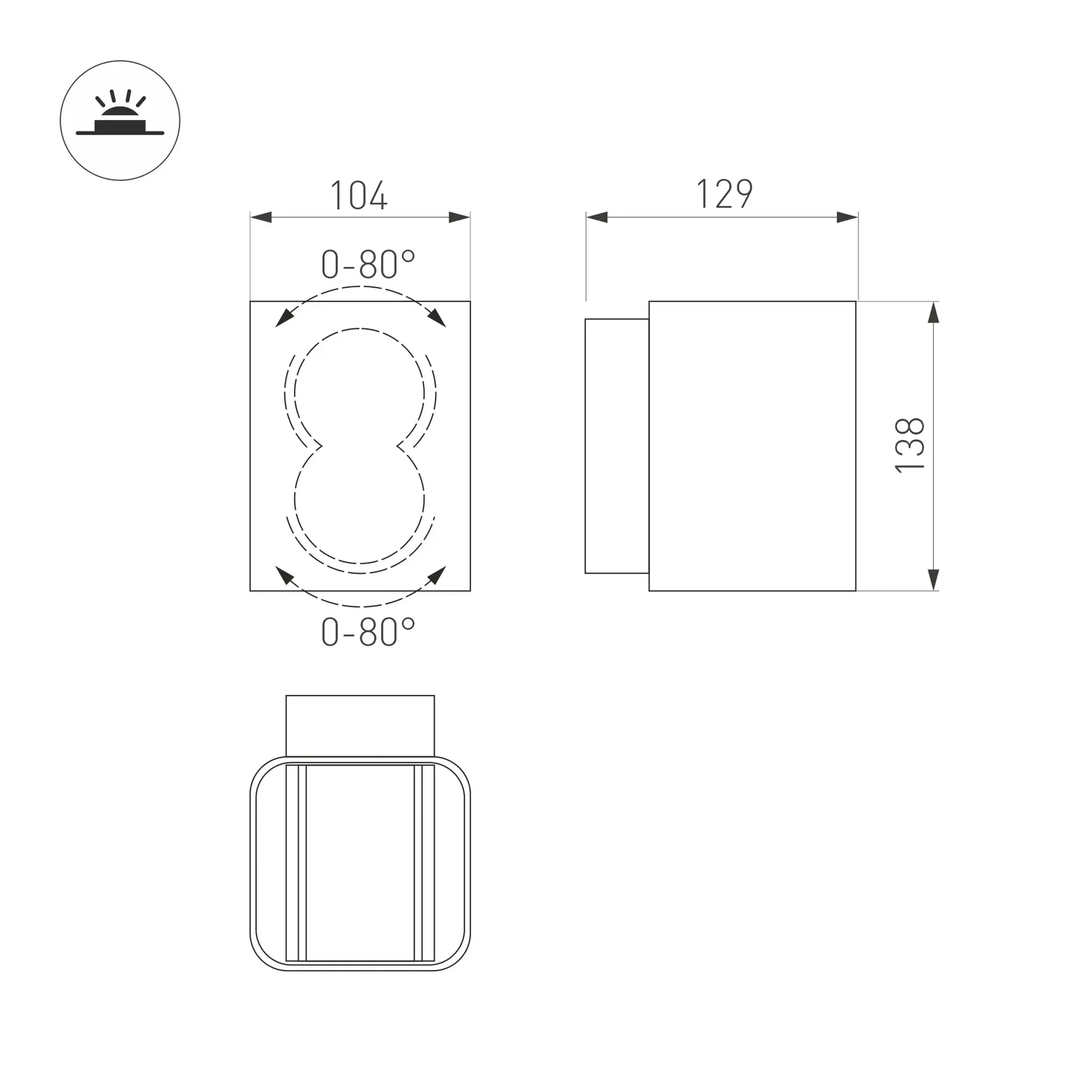 Светильник LGD-WALL-VARIO-S104x129-2x6W Day4000 (GR, 1-80 deg) (Arlight, IP54 Металл, 3 года) 029794 029794