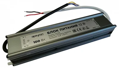 03-106 Блок питания 12В, (СТ), 100Вт, импульсный, IP67, 170-264В, 8,33А, алюм., сереб., 205*46*35мм