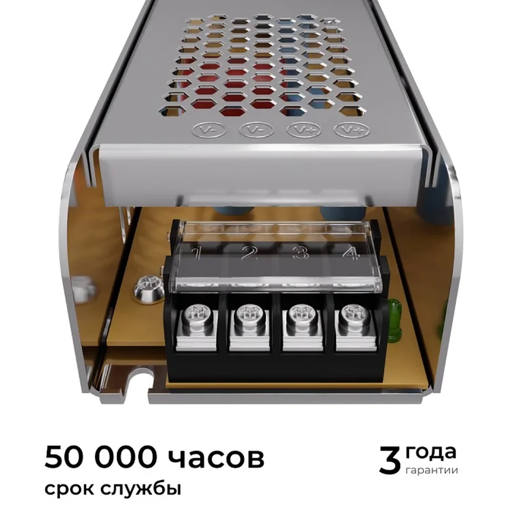 03-158 Блок питания 24В, 200Вт, 170-264В, 8,3А, IP20, алюм., 202х59х40